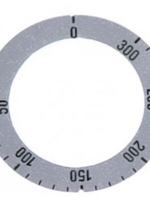 Cadran argintiu pentru buton termostat cu indicator temperatura 50-300°C rotatie 310°  110564