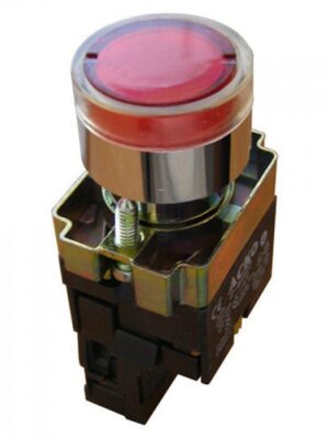Buton rosu iluminat cu revenire ø22mm 10A/240VAC SPST NO 35221