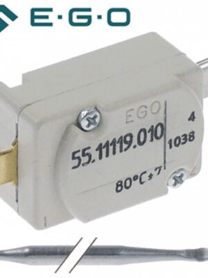 Termostat siguranta 80°C 1 pol 1NC 16A bulb ø4x89mm capilar 195mm  390878